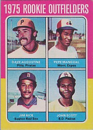 1975 Topps Mini Baseball Cards      616     Dave Augustine/Pepe Mangual/John Scott/Jim Rice RC